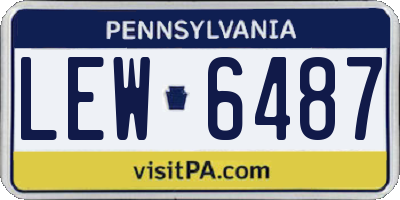 PA license plate LEW6487