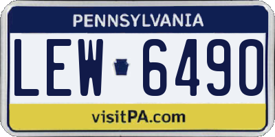 PA license plate LEW6490