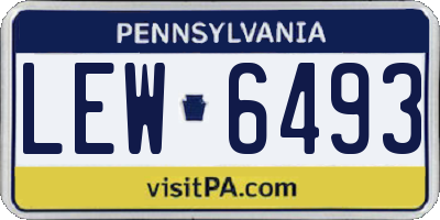 PA license plate LEW6493