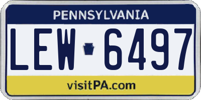 PA license plate LEW6497