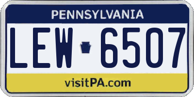 PA license plate LEW6507