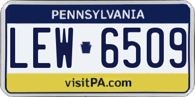 PA license plate LEW6509