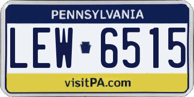 PA license plate LEW6515