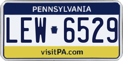 PA license plate LEW6529