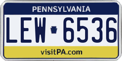 PA license plate LEW6536