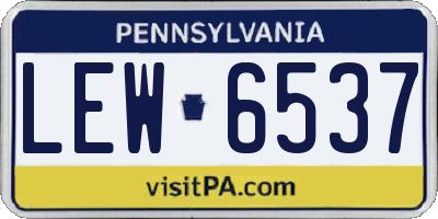 PA license plate LEW6537