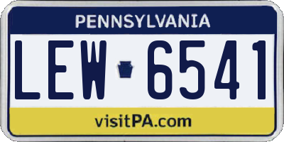 PA license plate LEW6541