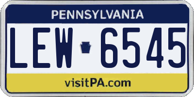 PA license plate LEW6545