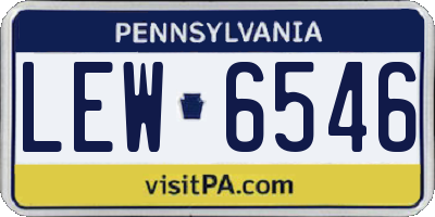 PA license plate LEW6546