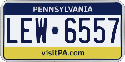 PA license plate LEW6557
