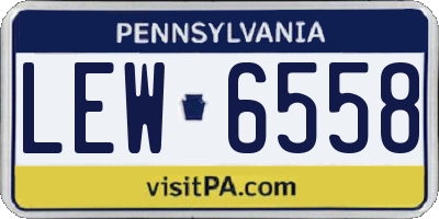 PA license plate LEW6558
