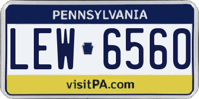 PA license plate LEW6560