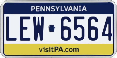 PA license plate LEW6564