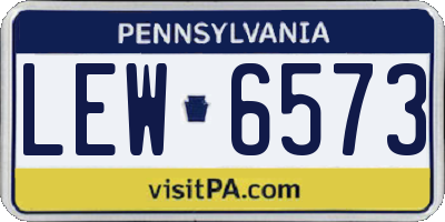 PA license plate LEW6573
