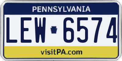 PA license plate LEW6574