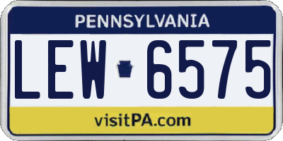 PA license plate LEW6575
