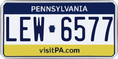 PA license plate LEW6577