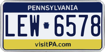 PA license plate LEW6578