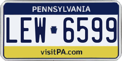 PA license plate LEW6599
