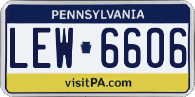 PA license plate LEW6606
