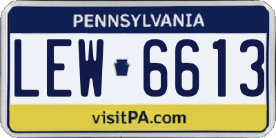 PA license plate LEW6613