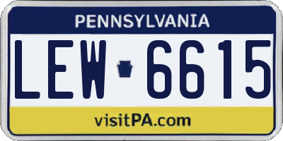 PA license plate LEW6615