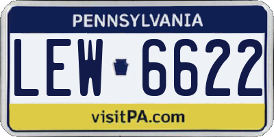 PA license plate LEW6622