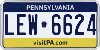 PA license plate LEW6624
