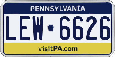 PA license plate LEW6626
