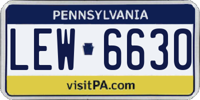 PA license plate LEW6630