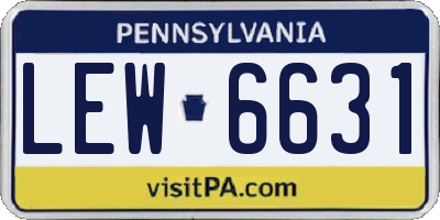 PA license plate LEW6631