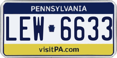 PA license plate LEW6633