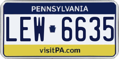 PA license plate LEW6635