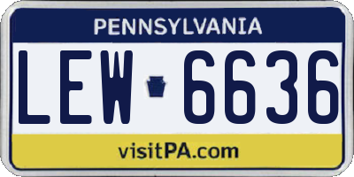 PA license plate LEW6636