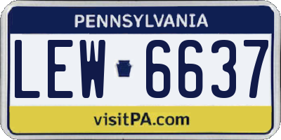 PA license plate LEW6637