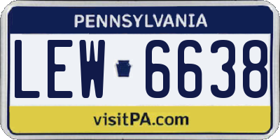 PA license plate LEW6638