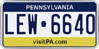 PA license plate LEW6640