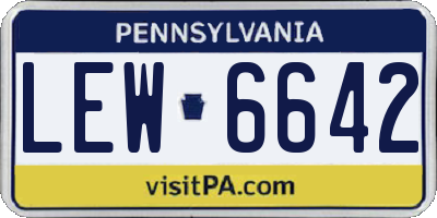 PA license plate LEW6642