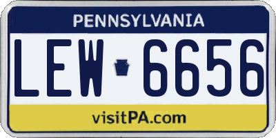 PA license plate LEW6656