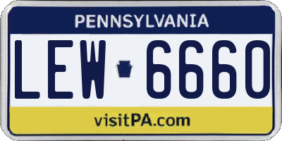 PA license plate LEW6660
