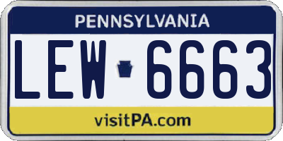 PA license plate LEW6663