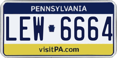 PA license plate LEW6664