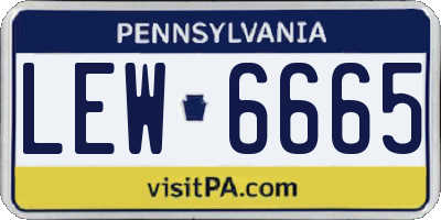 PA license plate LEW6665