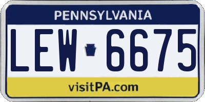 PA license plate LEW6675