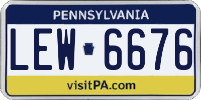 PA license plate LEW6676