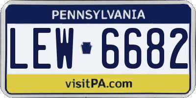 PA license plate LEW6682