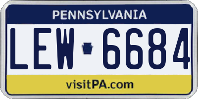 PA license plate LEW6684
