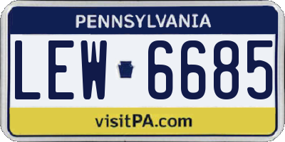 PA license plate LEW6685