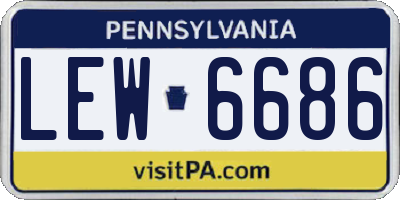 PA license plate LEW6686