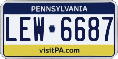PA license plate LEW6687